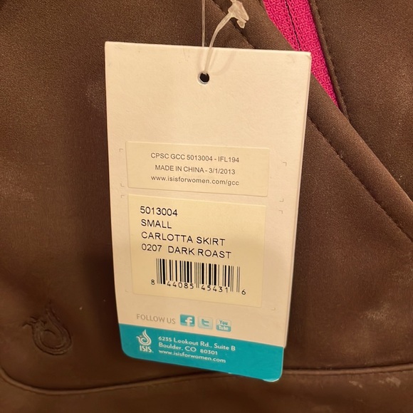 ISIS NWT “CARLOTTA” soft shell winter snow sports skirt in Dark Roast - Picture 7 of 16